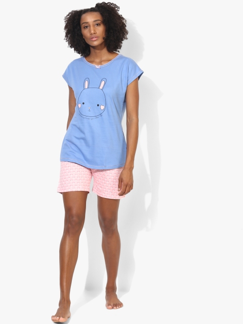 Blue Printed Loungewear Set