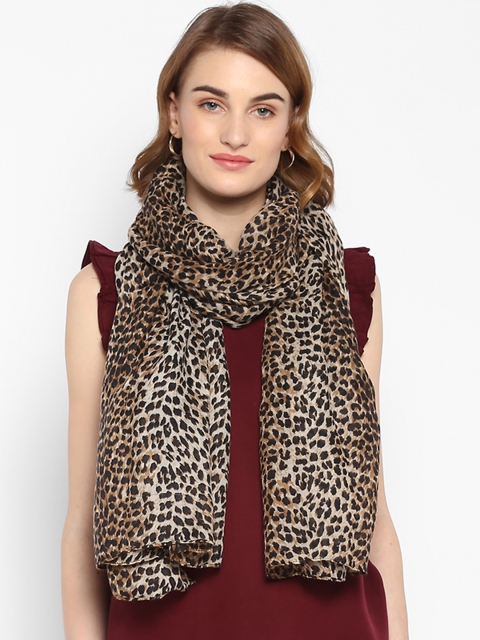 Forever New Women Brown & Black Printed Scarf
