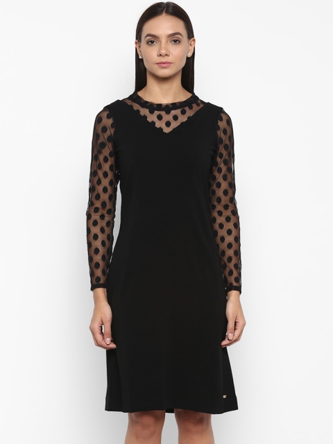 Park Avenue Women Black Self Design Sheath Dress