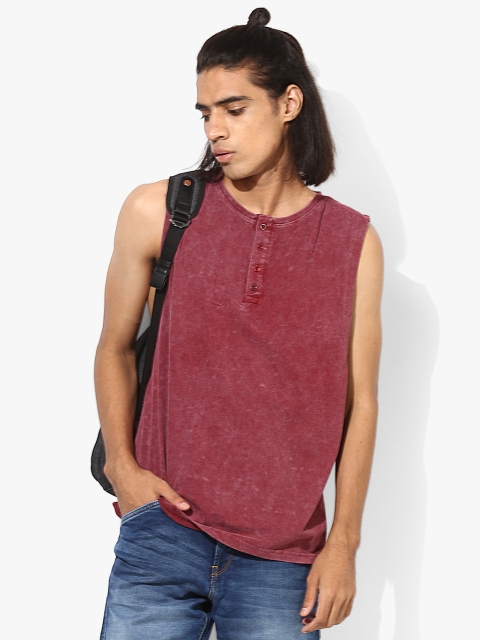 Maroon Solid Innerwear Vest