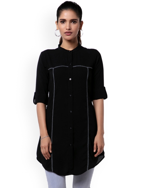 Soch Black Solid Tunic