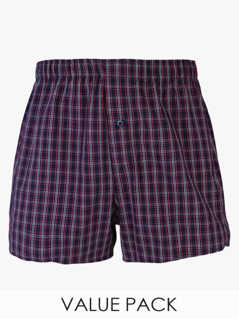 Pack Of 3 Multicoloured Checked Boxers, Multi