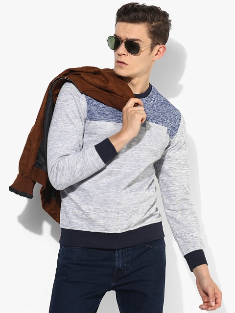 Blue Textured Sweatshirt