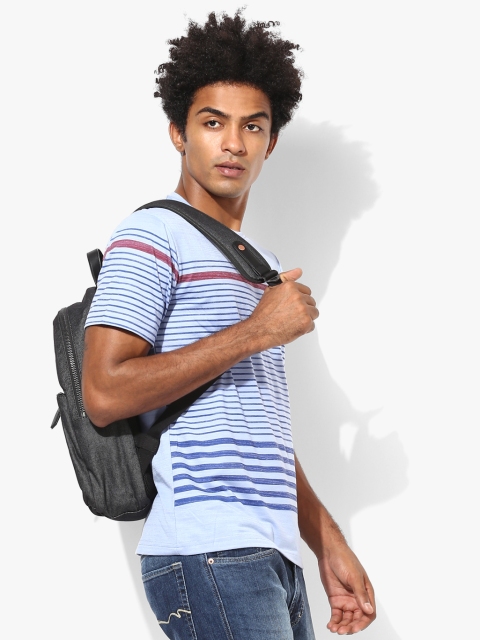 Blue Striped Round Neck T-Shirt