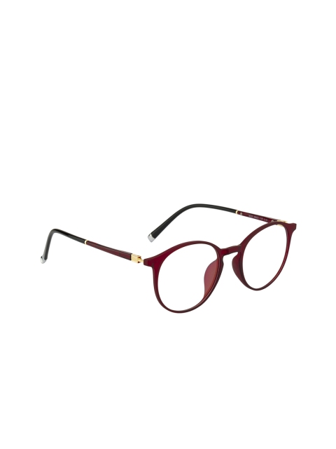 Ted Smith Unisex Maroon Solid Full Rim Oval Frames TS-TR-9233_C5