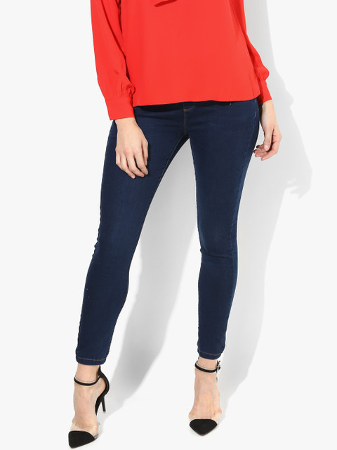 Navy Blue Solid Mid-Rise Slim Fit Jeggings 
Navy Blue Solid Mid-Rise Slim Fit Jeggings