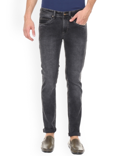 People Men Grey Mid-Rise Clean Look Stretchable Jeans