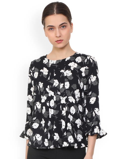 Van Heusen Woman Black & White Printed Top