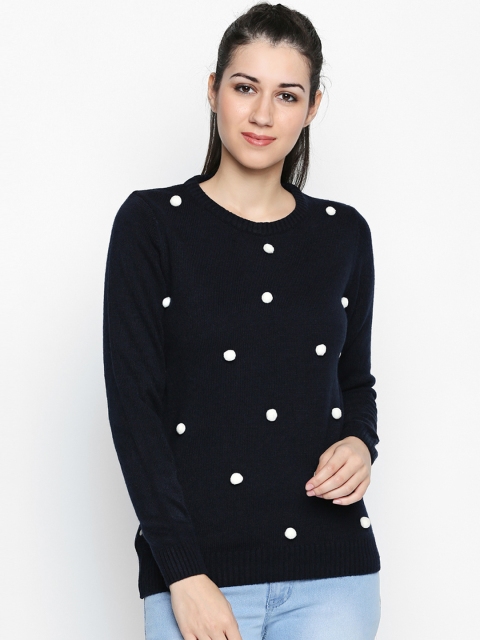 Honey by Pantaloons Women Blue Self Design Pullover