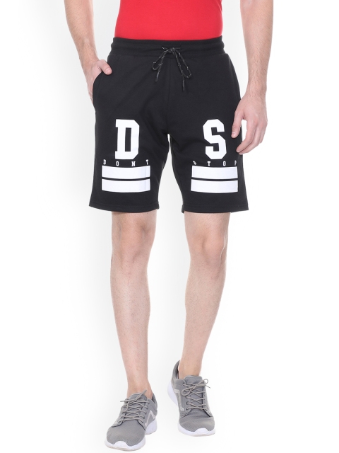 People Men Black Printed Shorts