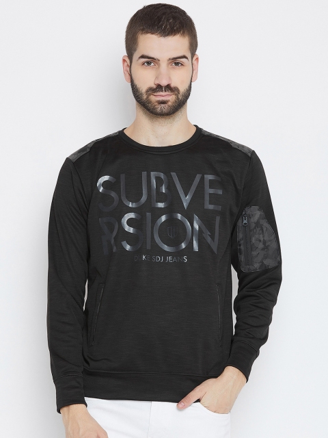 Duke Men Black Printed Sweatshirt