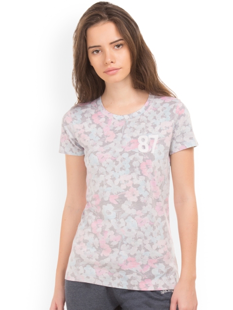 Aeropostale Women Blue Printed Round Neck T-shirt