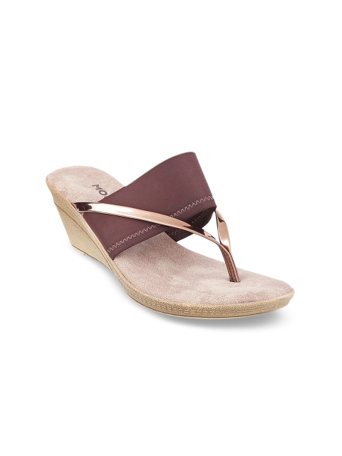 Mochi Women Brown Solid Sandals