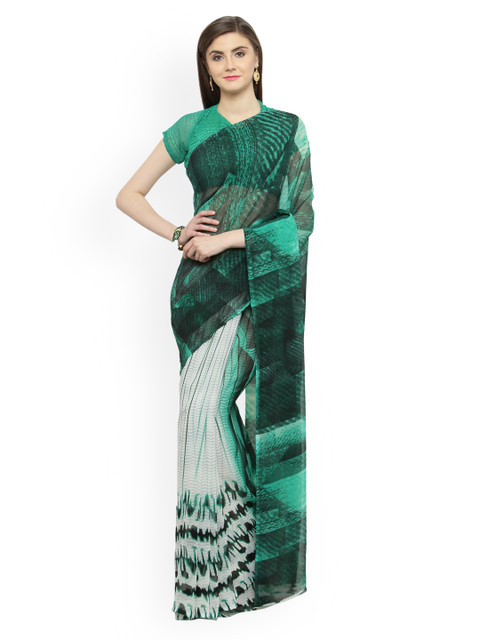 Shaily Green Printed Pure Georgette Saree 
Shaily Green Printed Pure Georgette Saree