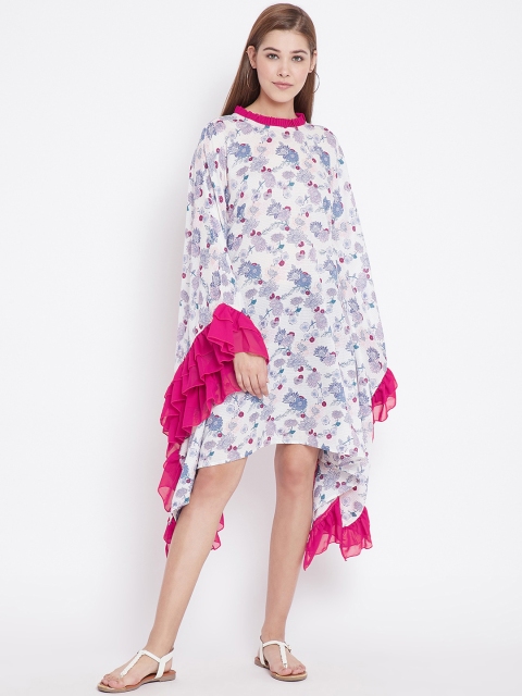 The Kaftan Company Women Multicoloured Floral Printed Cover-Up Dress, Multi