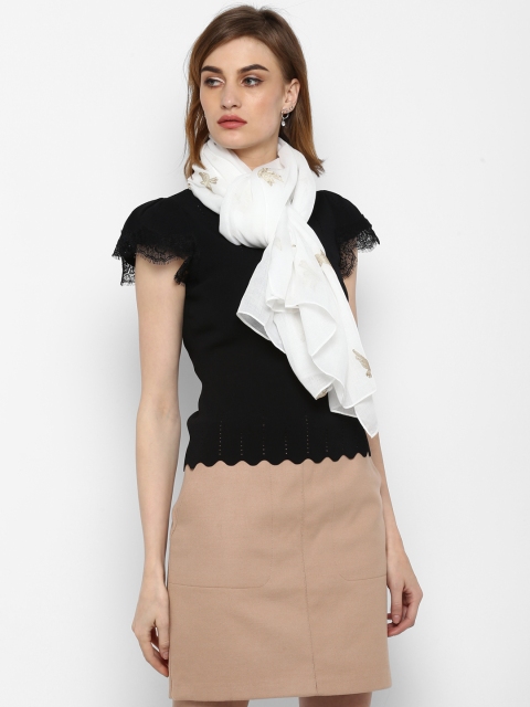 Forever New White Printed Scarf