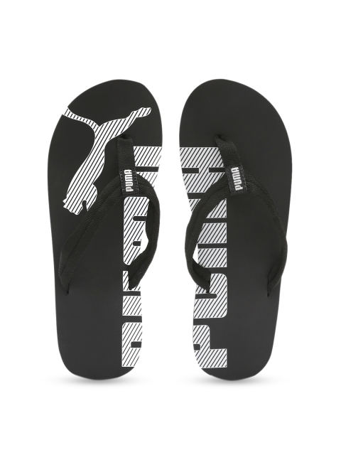 Puma Unisex Black Printed Thong Flip-Flops