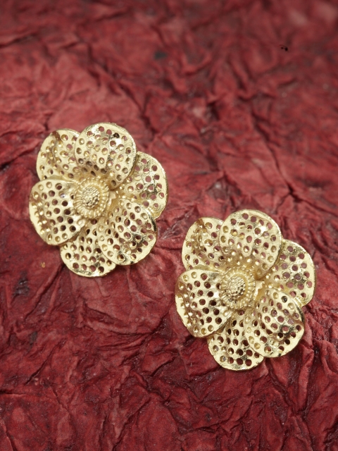 SASSAFRAS Gold-Plated Floral Studs