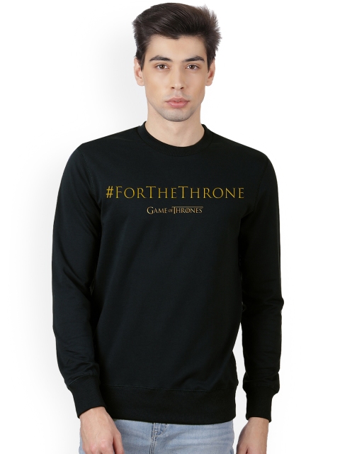 Free Authority Printed Round Neck Black T-shirt