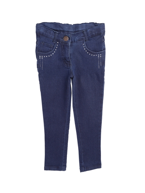 612 league Girls Blue Regular Fit High-Rise Clean Look Jeans