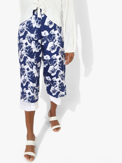 Antheaa Women Blue Printed Regular Fit Culottes