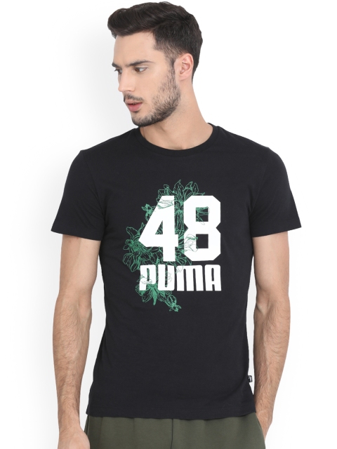 Puma Men Black Printed Round Neck T-shirt