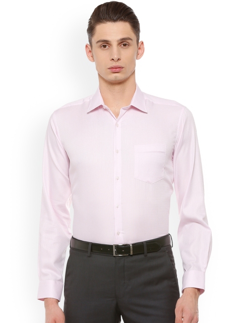 Van Heusen Men Pink Regular Fit Self Design Formal Shirt