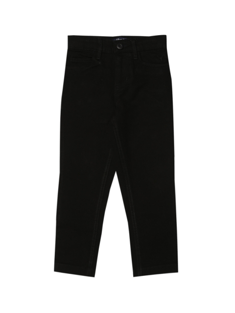 Allen Solly Junior Boys Black Regular Fit Solid Regular Trousers
