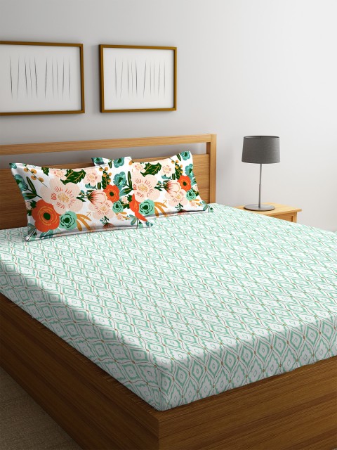 Portico New York Turquoise Blue Abstract Flat 144 TC Cotton 1 Queen Bedsheet with 2 Pillow Covers
Portico New York Turquoise Blue Abstract Flat 144 TC Cotton 1 Queen Bedsheet with 2 Pillow Covers