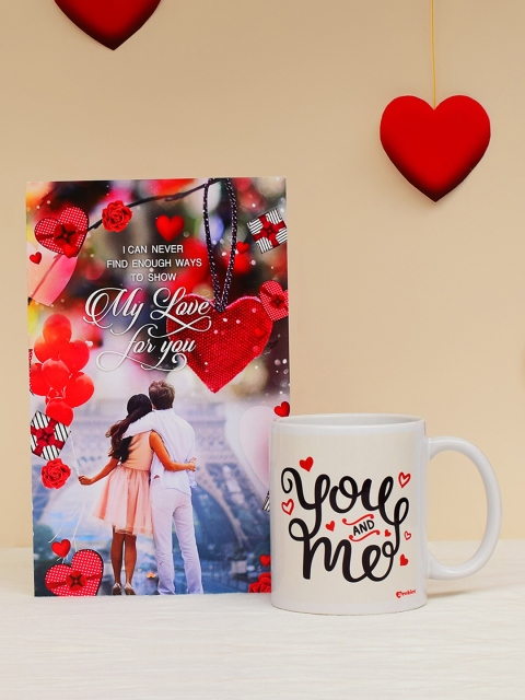 Archies Love Gifts Multicoloured Printed Ceramic Mug with Greeting Card, Multi