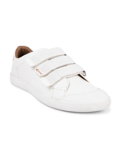 Duke Men White Slip-On Sneakers