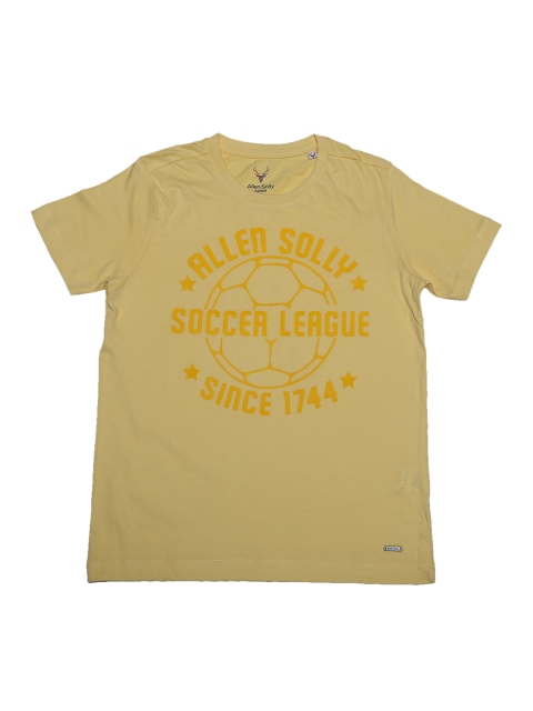 Allen Solly Junior Boys Beige Printed Round Neck T-shirt