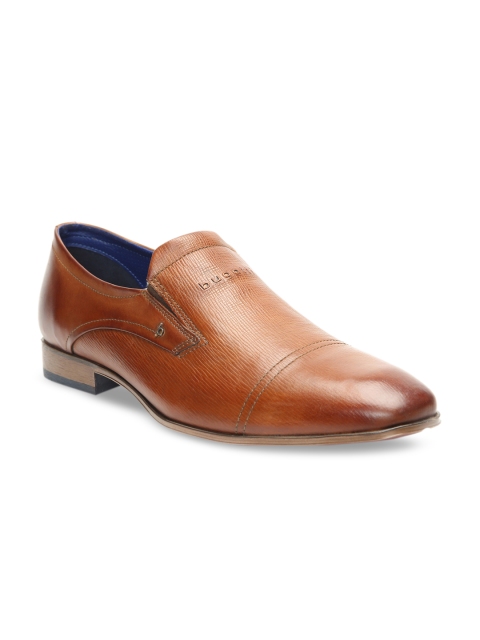 Bugatti Men Brown Leather Formal Slip-Ons