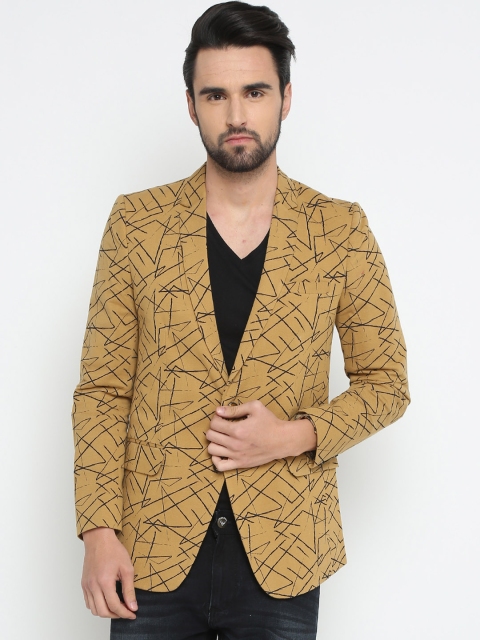 SHOWOFF Men Khaki-Coloured Printed Slim Fit Single Breasted Pure Cotton Blazer
SHOWOFF Men Khaki-Coloured Printed Slim Fit Single Breasted Pure Cotton Blazer