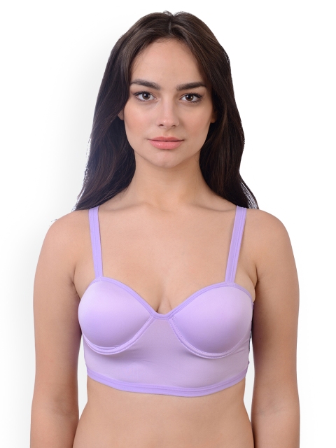 Da Intimo Mauve Solid Underwired Lightly Padded Bralette Bra DI1193