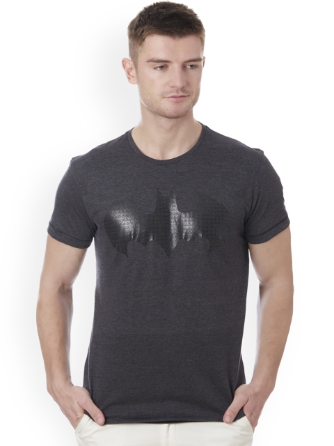 Free Authority Men Grey Batman Printed T-shirt