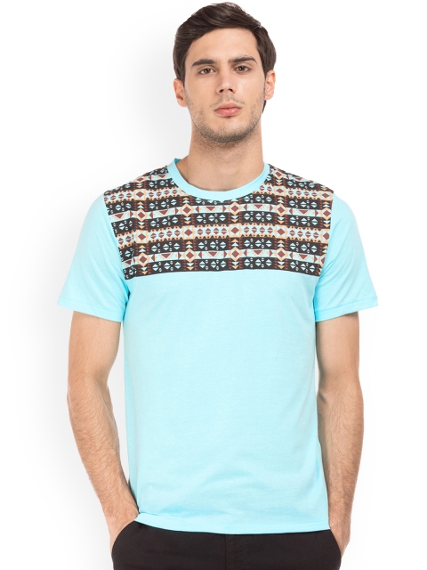 Colt Men Blue Printed Round Neck T-shirt