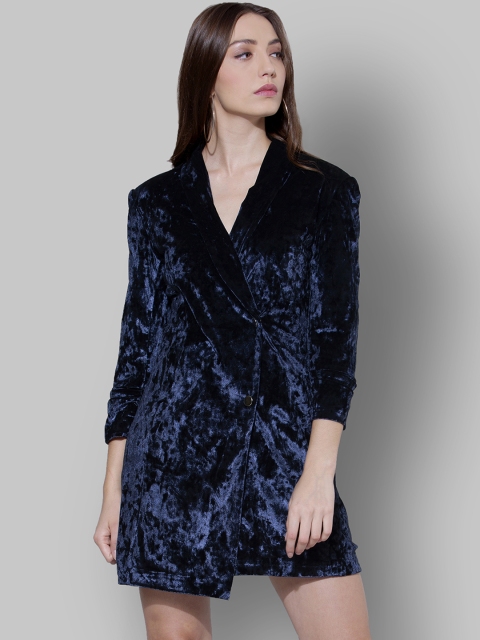 FabAlley Women Blue Solid Wrap Dress