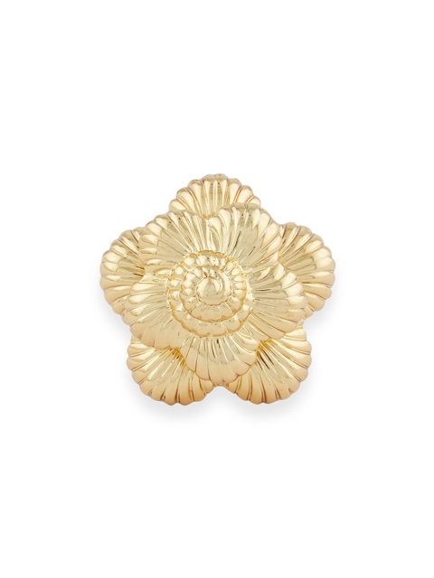 shaze Women Gold-Plated Floral-Shaped Cocktail Ring