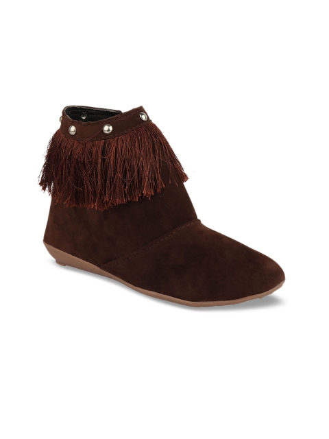 Shoetopia Women Brown Flat Boots