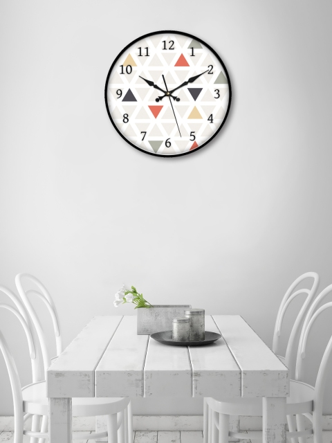 999Store White Round Printed Analogue Wall Clock