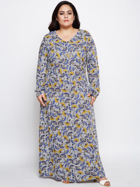 Oxolloxo Women Blue Printed Maxi Dress
Oxolloxo Women Blue Printed Maxi Dress