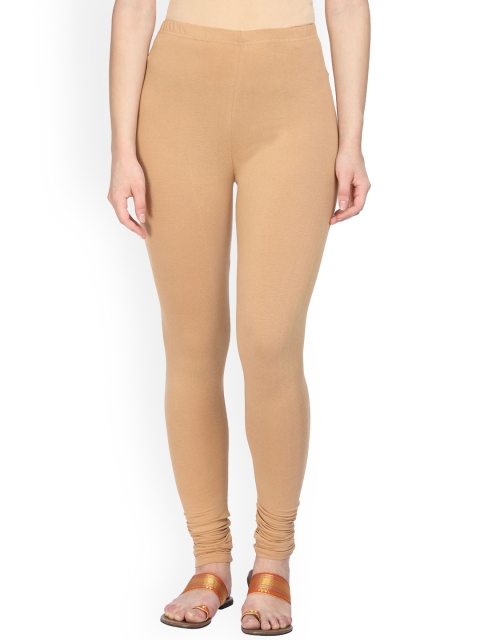 Alena Women Brown Solid Churidar-Length Leggings