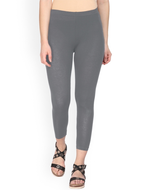 Alena Women Grey Solid Ankle-Length Leggings