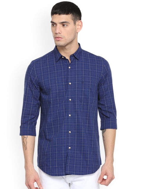 Allen Solly Men Blue Slim Fit Checked Casual Shirt