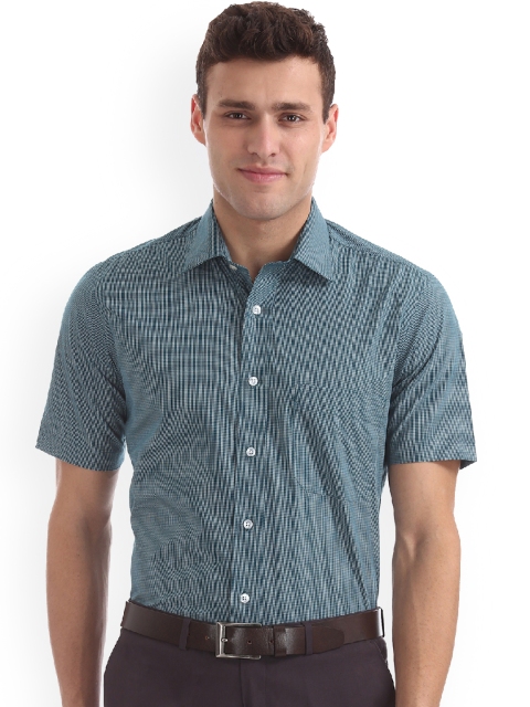 Arrow Men Green Regular Fit Checked Casual Shirt