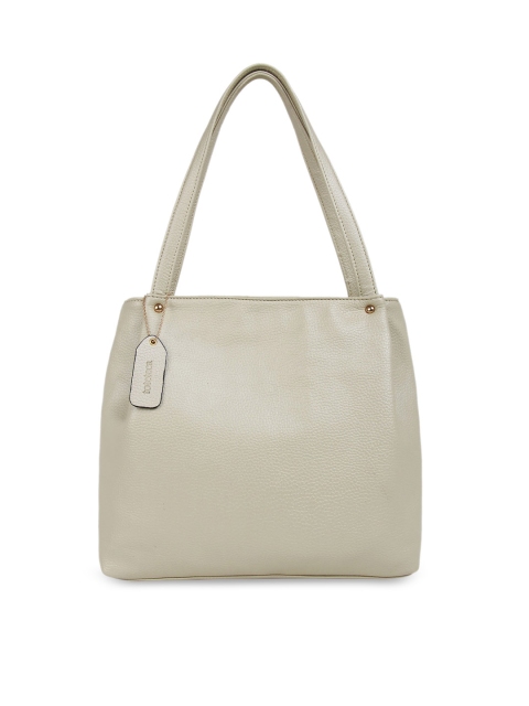 Toteteca Off-White & Bronze-Toned Solid Shoulder Bag