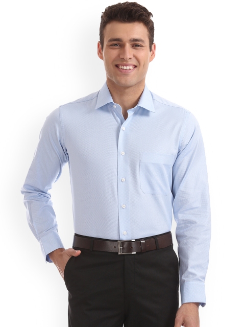 Arrow Men Blue Regular Fit Checked Formal Shirt