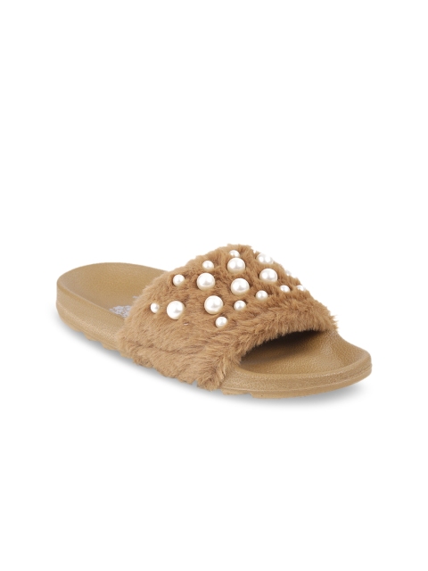 meriggiare Women Brown Embellished Sliders