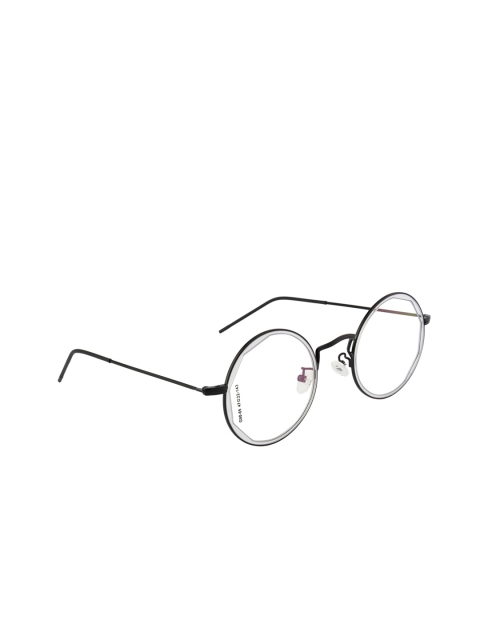 Clark N Palmer Unisex Black Solid Full Rim Round Frames CNP-G9065-C85